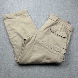 Duluth Trading Flex Fire Hose Cargo‎ Pants Mens 38x29 Brown Relaxed Fit Workwear